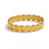 Abigail Conch Bangle Bracelet – Trendy Metal Seashell Jewelry | Huna Jewelry