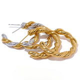 Haley Twista C Hoop Earrings – Modern & Bold Everyday Jewelry | Huna Jewelry