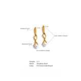 Karter Pearl Drop Earrings – Elegant Long-Hanging Simulated Pearls | Huna Jewelry