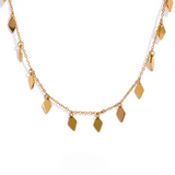 Lessa Rhombus Drop Necklace – Waterproof Geometric Chain Jewelry | Huna Jewelry