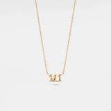 Angel Number Charm Necklace – Gold-Plated Personalized Pendant | Huna Jewelry