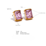 Finn Colored Rectangle Stud Earrings – Bold & Modern Style | Huna Jewelry