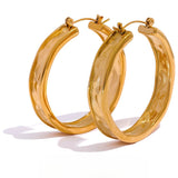 Aria Hammered Hoop Earrings – Bold Minimalist Statement Jewelry | Huna Jewelry