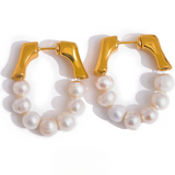 Tala Pearl Hoop Earrings – Timeless & Elegant Jewelry for Women | Huna Jewelry
