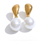 Josie Pearl Drop Earrings – Elegant & Timeless Style for Daily Wear | Huna Jewelry