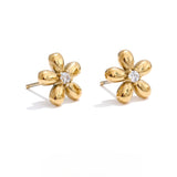 Brooke Flower Stud Earrings – Elegant, Chic & Perfect for Daily Wear | Huna Jewelry