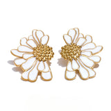 Chloe Flower Stud Earrings – Bold & Elegant Statement Jewelry | Huna Jewelry