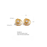 Frances Irregular Round Stud Earrings – Sparkling Geometric Jewelry | Huna Jewelry