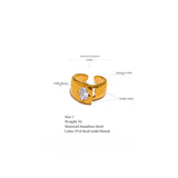 Esther Wide Cuff Ring – Sparkling Statement Jewelry for Women | Huna Jewelry