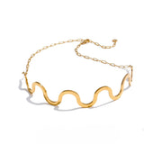 Hayi Wave Choker Necklace – Dainty Ocean-Inspired Beach Jewelry | Huna Jewelry