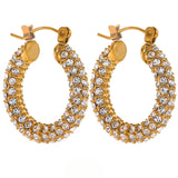 Paloma Hoop Earrings – Gold Plated Hoop with Mini Zirconia Stones | Huna Jewelry