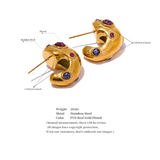 Colette Chunky Gold Curve Earrings – Bold & Sparkling | Huna Jewelry