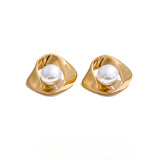 Ronda Pearl Stud Earrings – Elegant & Chic Classic Jewelry for Women | Huna Jewelry