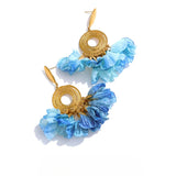 Julia Blue Flower Drop Earrings – Boho Chic Statement Jewelry | Huna Jewelry