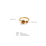 Etta Flower Cuff Ring – Delicate Thin Floral Jewelry for Women | Huna Jewelry