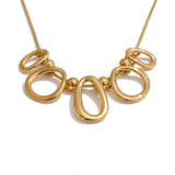Caro Oval Pendant Necklace – Hollow Gold Water-Resistant Jewelry | Huna Jewelry