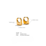 Lasso Geometric Hoop Earrings – Sleek Rectangle, Modern & Elegant | Huna Jewelry