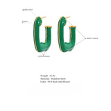 Harley Verde Square Hoop Earrings – Bold & Trendy Geometric Jewelry | Huna Jewelry
