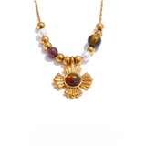 Freda Flower Pendant Necklace – Dainty Beaded Jewelry for Women | Huna Jewelry