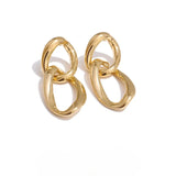 Teres Drop Earrings – Hollow Round, Hypoallergenic & Stylish | Huna Jewelry