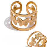Eloise Butterfly Cuff Ring – Bold & Elegant Statement Jewelry | Huna Jewelry