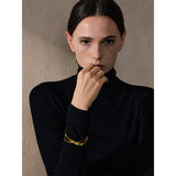 Wanda Smooth Geometric Cuff Bracelet – Waterproof & Modern Bangle | Huna Jewelry