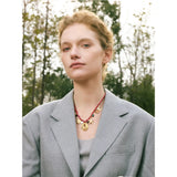 Cressida Red Rope Braided Charm Necklace – Trendy & Stylish Accessory | Huna Jewelry