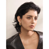 Golden Halo Oval Earrings – Timeless Elegance | Huna Jewelry