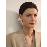 Aretes O Earrings – 18k Gold & Silver Oval Design | Huna Jewelry