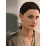 Danielle Floral Leaf Earrings – Stylish Big Drop Dangles | Huna Jewelry