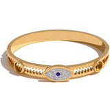 Andrea Evil Eye Zipper Bangle – Protective & Bold | Huna Jewelry
