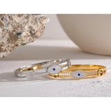 Andrea Evil Eye Zipper Bangle – Protective & Bold | Huna Jewelry