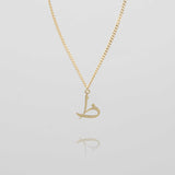 Arabic Initial Necklace – 18K Gold-Plated Custom Pendant | Huna Jewelry