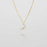 Arabic Initial Necklace – 18K Gold-Plated Custom Pendant | Huna Jewelry