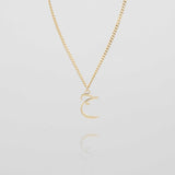 Arabic Initial Necklace – 18K Gold-Plated Custom Pendant | Huna Jewelry