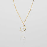 Arabic Initial Necklace – 18K Gold-Plated Custom Pendant | Huna Jewelry