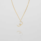 Arabic Initial Necklace – 18K Gold-Plated Custom Pendant | Huna Jewelry