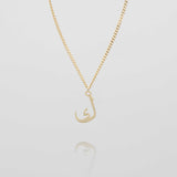 Arabic Initial Necklace – 18K Gold-Plated Custom Pendant | Huna Jewelry