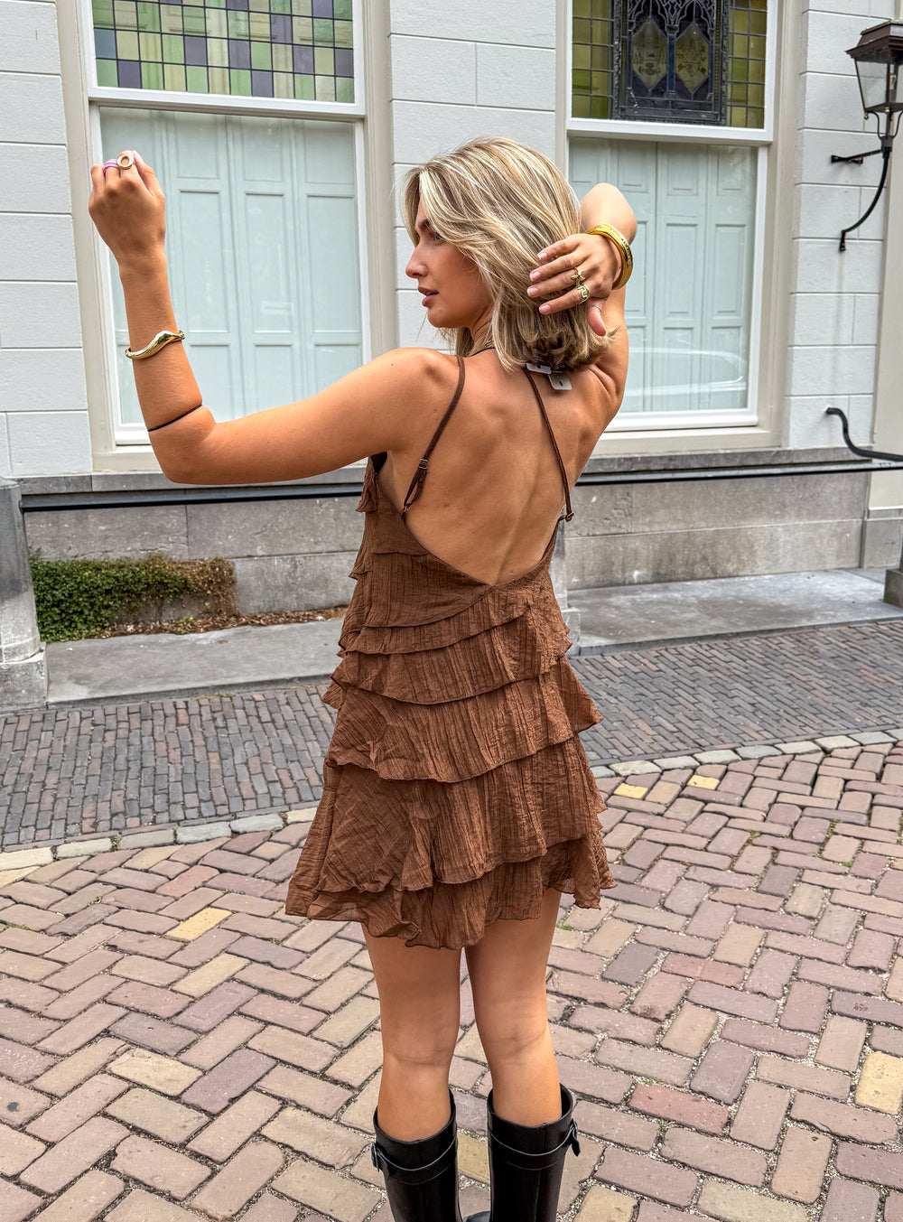 The Piper – Women's Asymmetric Ruffle Mini Dress | Huna
