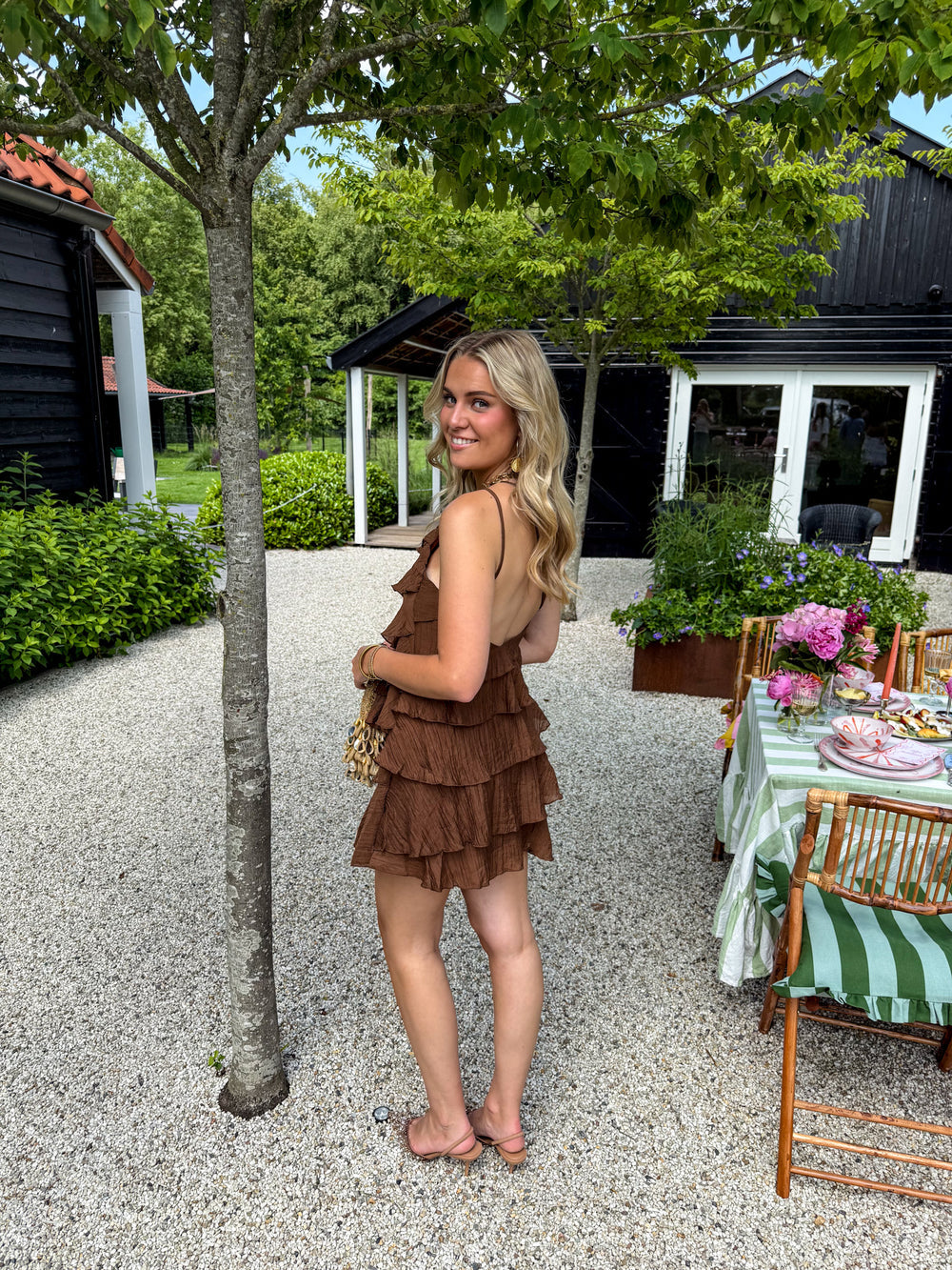 The Piper – Women's Asymmetric Ruffle Mini Dress | Huna
