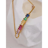 Beth Rainbow Zircon Chain Bracelet – Adjustable & Radiant | Huna Jewelry