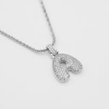 Icy Bubble Initial Necklace – 18K Gold-Plated CZ Charm | Huna Jewelry