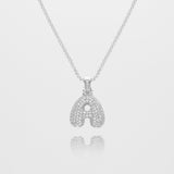 Icy Bubble Initial Necklace – 18K Gold-Plated CZ Charm | Huna Jewelry