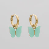 Aya Butterfly Huggie Earrings – 18K Gold-Plated Opal Charms | Huna Jewelry