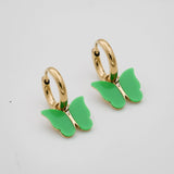 Aya Butterfly Huggie Earrings – 18K Gold-Plated Opal Charms | Huna Jewelry