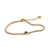 Carla Verdant Spark Tennis Bracelet – Elegant Contrast | Huna Jewelry