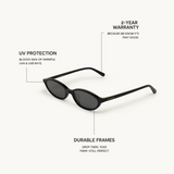 Cat-Eye Polarized Sunglasses with UV Protection - Stylish Acetate Frame