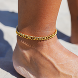 Cuban Anklet for Women - Waterproof Hypoallergenic Stainless Steel Jewelry