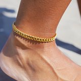 Cuban Anklet for Women - Waterproof Hypoallergenic Stainless Steel Jewelry