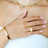 Dainty Gold-Plated Ring - Waterproof, Hypoallergenic Minimalist Jewelry for Everyday Luxury
